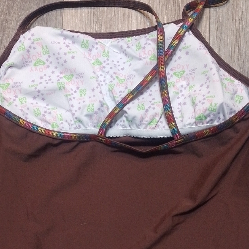 Roxy Brown and Orange Fitted Sleeveless Camisole - Picture 5 of 6